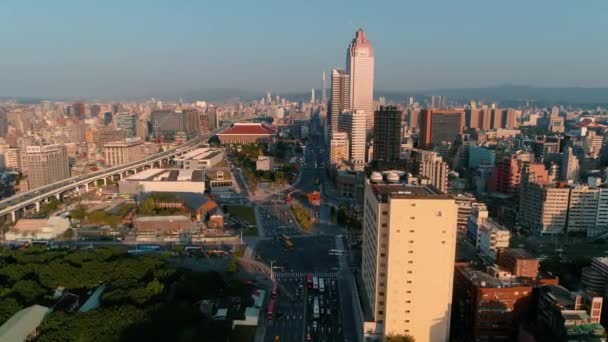 Vista Drone Estação Principal Taipei — Vídeo de Stock