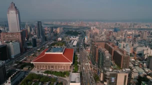 Tayvan Daki Taipei Ana Stasyonunun Drone Görüntüsü — Stok video