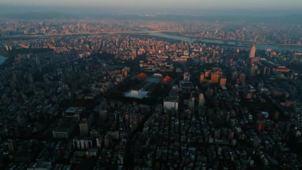 Vista Aérea Del Salón Conmemorativo Chiang Kai Shek — Vídeo de stock