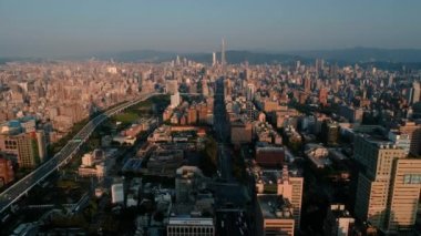Tayvan 'daki Taipei Ana İstasyonunun Drone görüntüsü