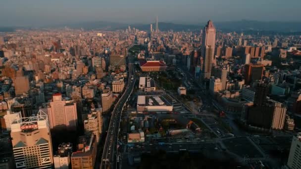 Vista Drone Estação Principal Taipei Taiwan — Vídeo de Stock
