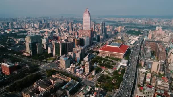 Vista Drone Estação Principal Taipei Taiwan — Vídeo de Stock