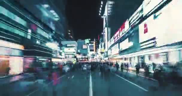 Hyperlapse Rozrywkowej Dzielnicy Nocnego Życia Kabukicho Shinjuku Tokio Japonia — Wideo stockowe