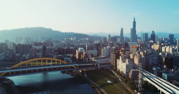 Pohled Taipei City Tchaj Wan — Stock video
