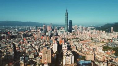 Tayvan 'ın Taipei şehrinin insansız hava aracı görüntüsü