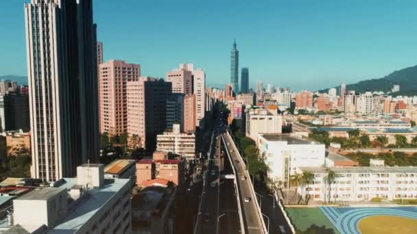 Vista Dramática Ciudad Taipei Taiwán — Vídeo de stock
