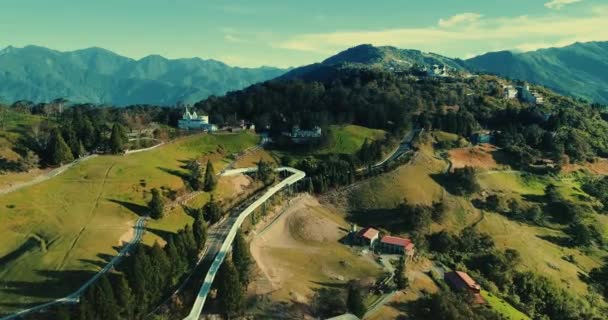 Aerial View Cingjing Mountain Taiwan — Stock Video