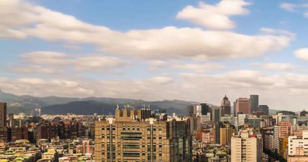 Timelapse Ciudad Taipei Con Hermosas Nubes — Vídeo de stock