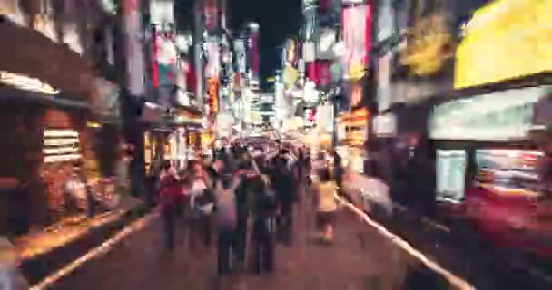 Гиперлапс Развлекательной Ночной Жизни Района Кабукичо Синджудо Токио Япония — стоковое видео