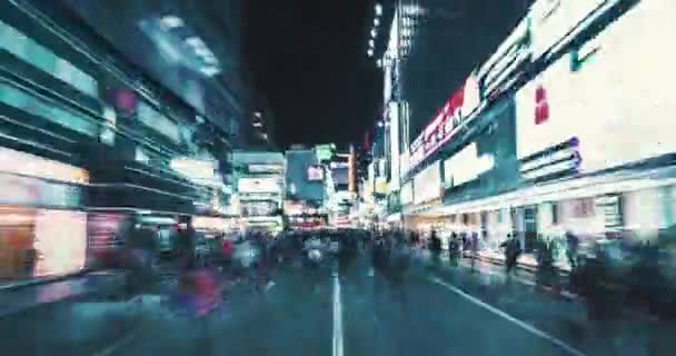 Гиперлапс Развлекательной Ночной Жизни Района Кабукичо Синджудо Токио Япония — стоковое видео