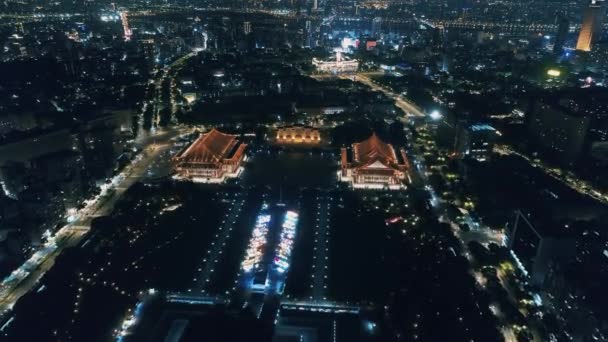 Vista Aérea Del National Chiang Kai Shek Memorial Hall — Vídeo de stock