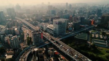 Tayvan 'ın Taipei şehrinin havadan görüntüsü