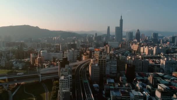 Vista Aérea Ciudad Taipei Taiwán — Vídeo de stock