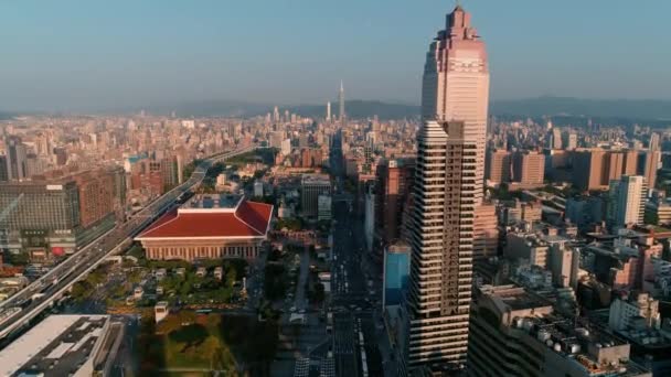 Vista Drone Estação Principal Taipei — Vídeo de Stock