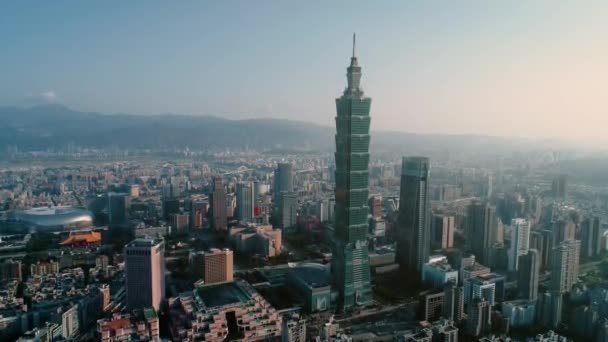 Flygfoto Över Taipei City Taiwan — Stockvideo