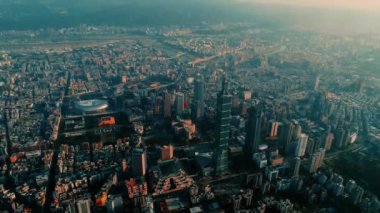 Tayvan 'ın Taipei şehrinin havadan görüntüsü