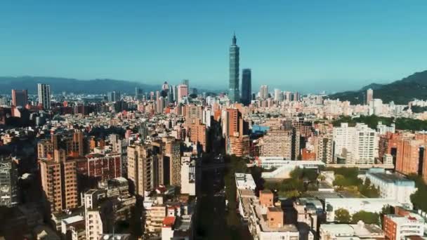 Luchtfoto Van Taipei City Taiwan — Stockvideo