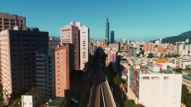 Tayvan 'ın Taipei şehrinin havadan görüntüsü