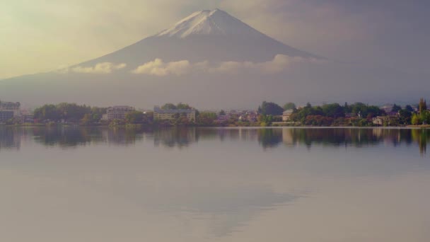 Fuji Berg Met Prachtige Wolken — Stockvideo