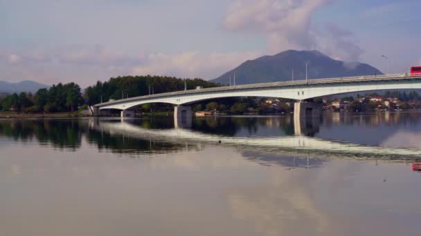 Montagne Fuji Avec Beaux Nuages — Video