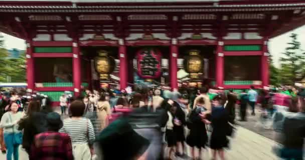 Calle Comercial Nakamise Asakusa Conecta Con Templo Senso Asakusa Tokio — Vídeos de Stock