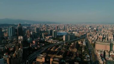 Tayvan 'ın Taipei şehrinin havadan görüntüsü