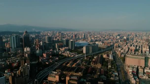 Widok Lotu Ptaka Miasto Taipei Tajwan — Wideo stockowe