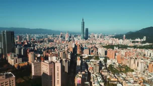 Luchtfoto Van Taipei City Taiwan — Stockvideo