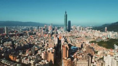 Tayvan 'ın Taipei şehrinin havadan görüntüsü