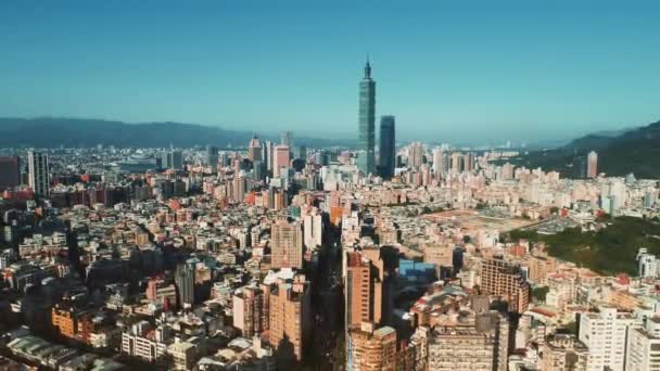 Aerial View Taipei City Taiwan — Stock Video