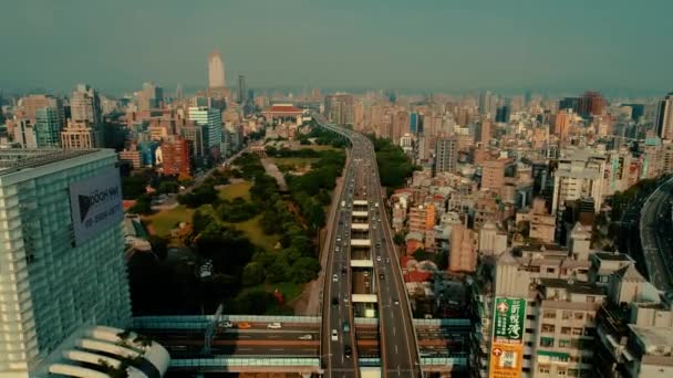 Drone Vista Della Stazione Centrale Taipei Taiwan — Video Stock