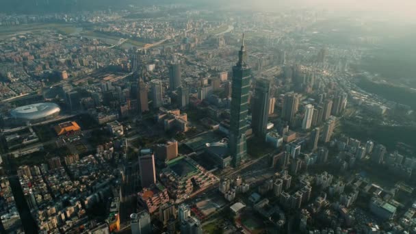 Letecký Pohled Taipei City Tchaj Wan — Stock video