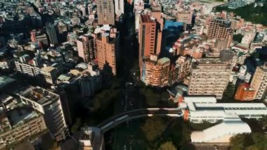 Tayvan 'ın Taipei şehrinin havadan görüntüsü