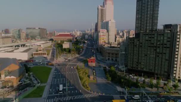 Aerial View Taipei Main Station Railway Metro Station Served Taiwan — Stock Video