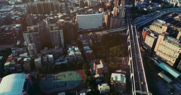 Vista Drone Cidade Taipei Taiwan — Vídeo de Stock