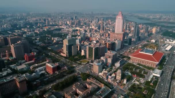 Flygfoto Antenn Utsikt Över Taipei Centralstation Taiwan — Stockvideo