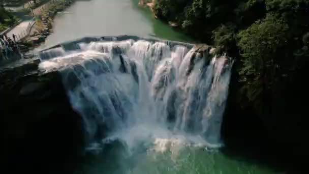 Drone Shifen Waterfall Taipei Taiwan — Video Stock