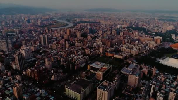 Luftaufnahme Der Stadt Taipeh Taiwan — Stockvideo