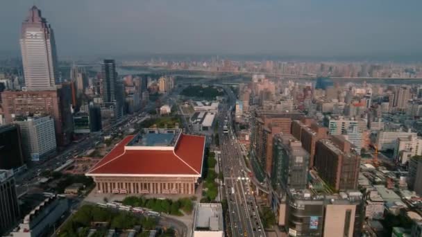 Tayvan Taipei Şehrinin Hava Görüntüsü — Stok video