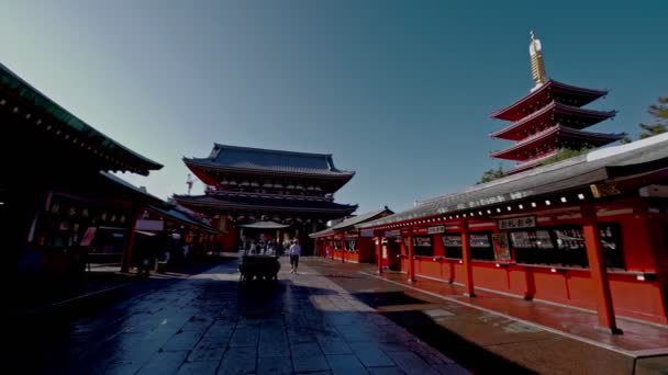 Sensoji Tempel Der Gegend Von Asakusa Tokio Japan — Stockvideo