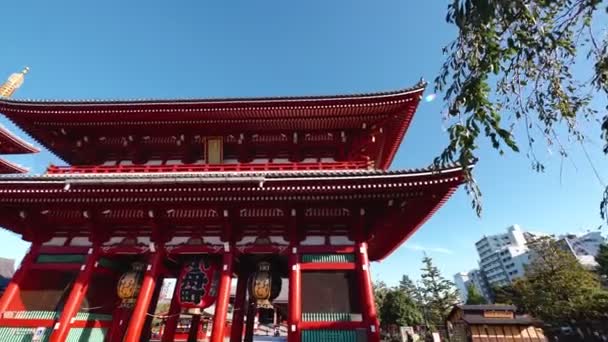 Sensoji Tempel Der Gegend Von Asakusa Tokio Japan — Stockvideo