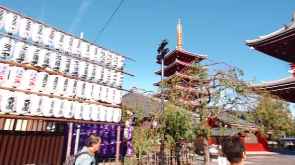 Sensoji Tempel Der Gegend Von Asakusa Tokio Japan — Stockvideo