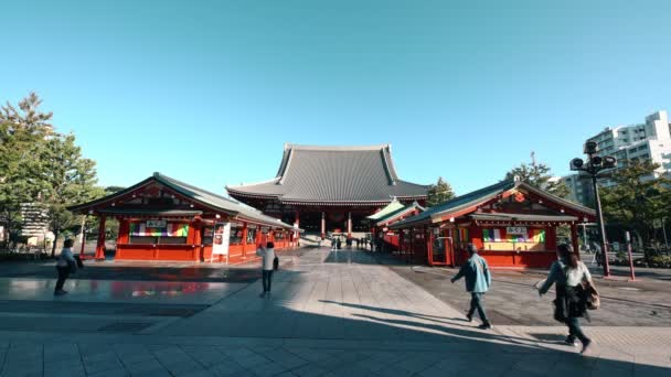 Asakusa Bölgesindeki Sensoji Tapınağı Tokyo Japonya — Stok video