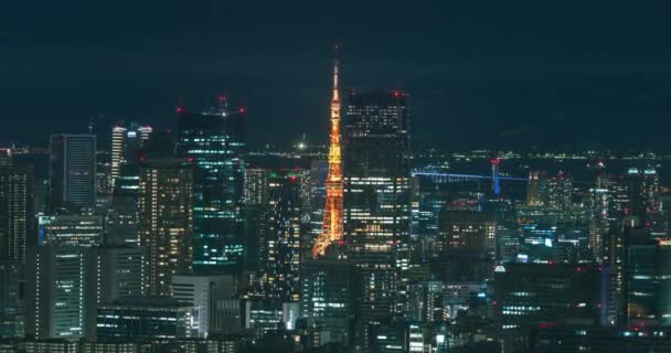 Timelapse Del Centro Tokyo Notte Giappone — Video Stock