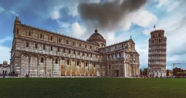 Katedrála Štíhlá Věž Piazza Dei Miracoli Náměstí Zázraků Pisa Toskánsko — Stock video