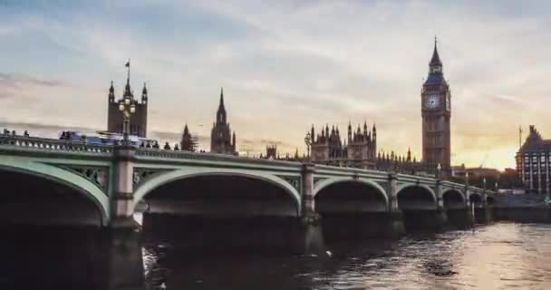 Prachtig Uitzicht Big Ben Huizen Van Het Parlement — Stockvideo