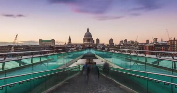 Timelapse Del Millennium Bridge Londra Regno Unito — Video Stock