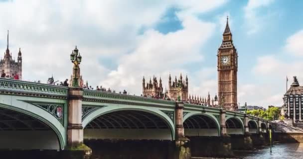 伦敦的大本钟和威斯敏斯特桥 — 图库视频影像