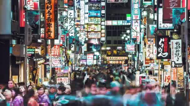 Harajuku Caddesi Tokyo Japonya Kalabalık Zamanı — Stok video