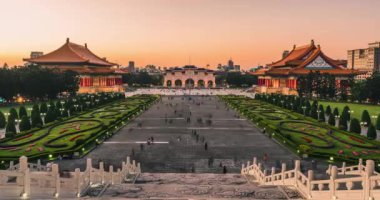 CKS 'deki gece görüşü (Chiang Kai Shek) Anma Salonu, Tapiei, Tayvan.